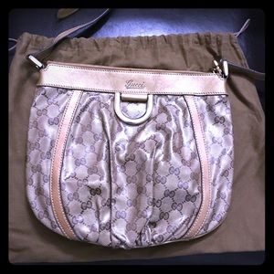 Bronze Gucci crystal crossbody bag